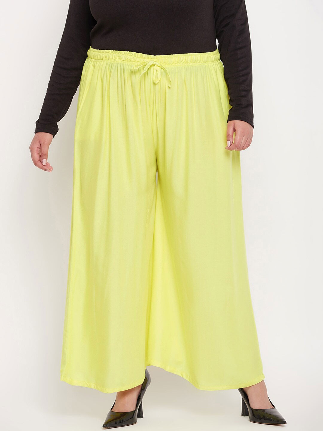 

CLORA CREATION PLUS Women Wide Leg Palazzos, Yellow