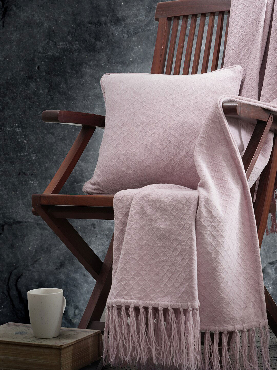 

MASPAR Colorart Blaize Mauve Textured 256 GSM Square Cotton Cushion Cover