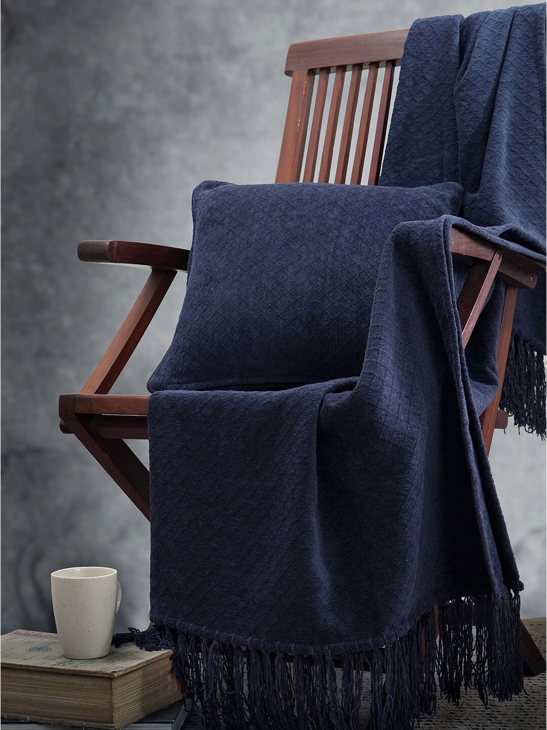 

MASPAR Colorart Blaize Blue Cotton Square Cushion Cover