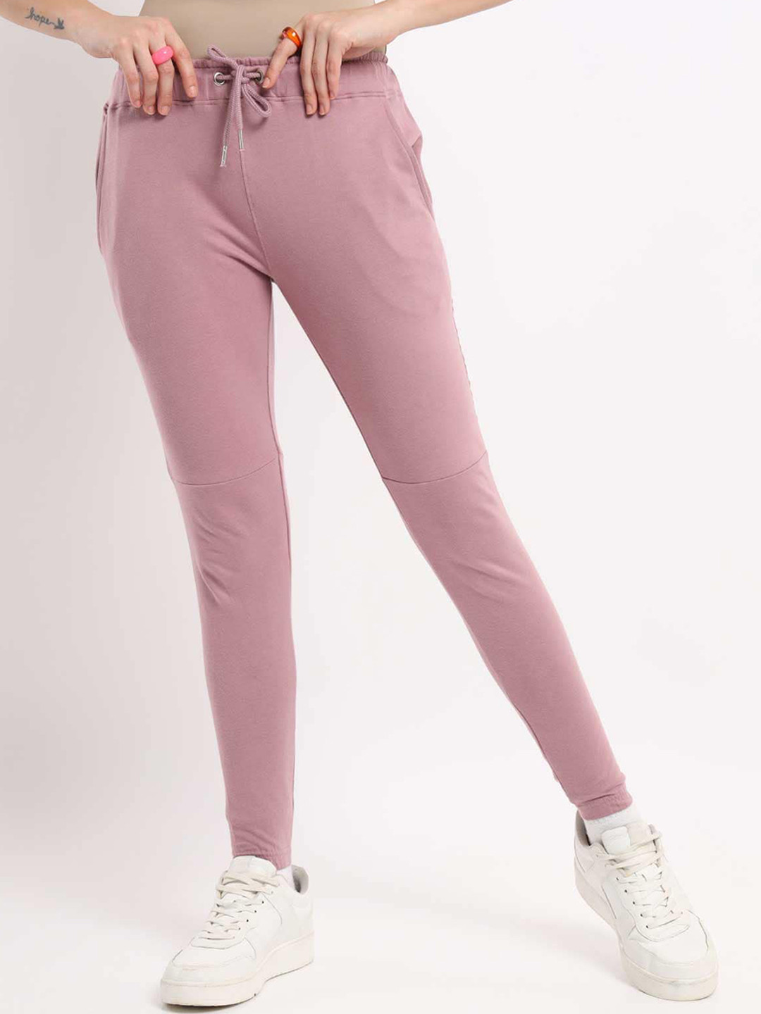 

NOBERO Women Regular Fit Cotton Joggers, Pink