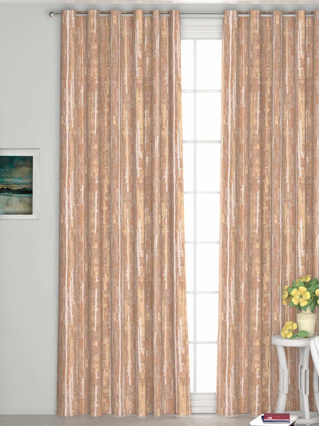 

GM Brown Abstarct Sheer Window Curtains