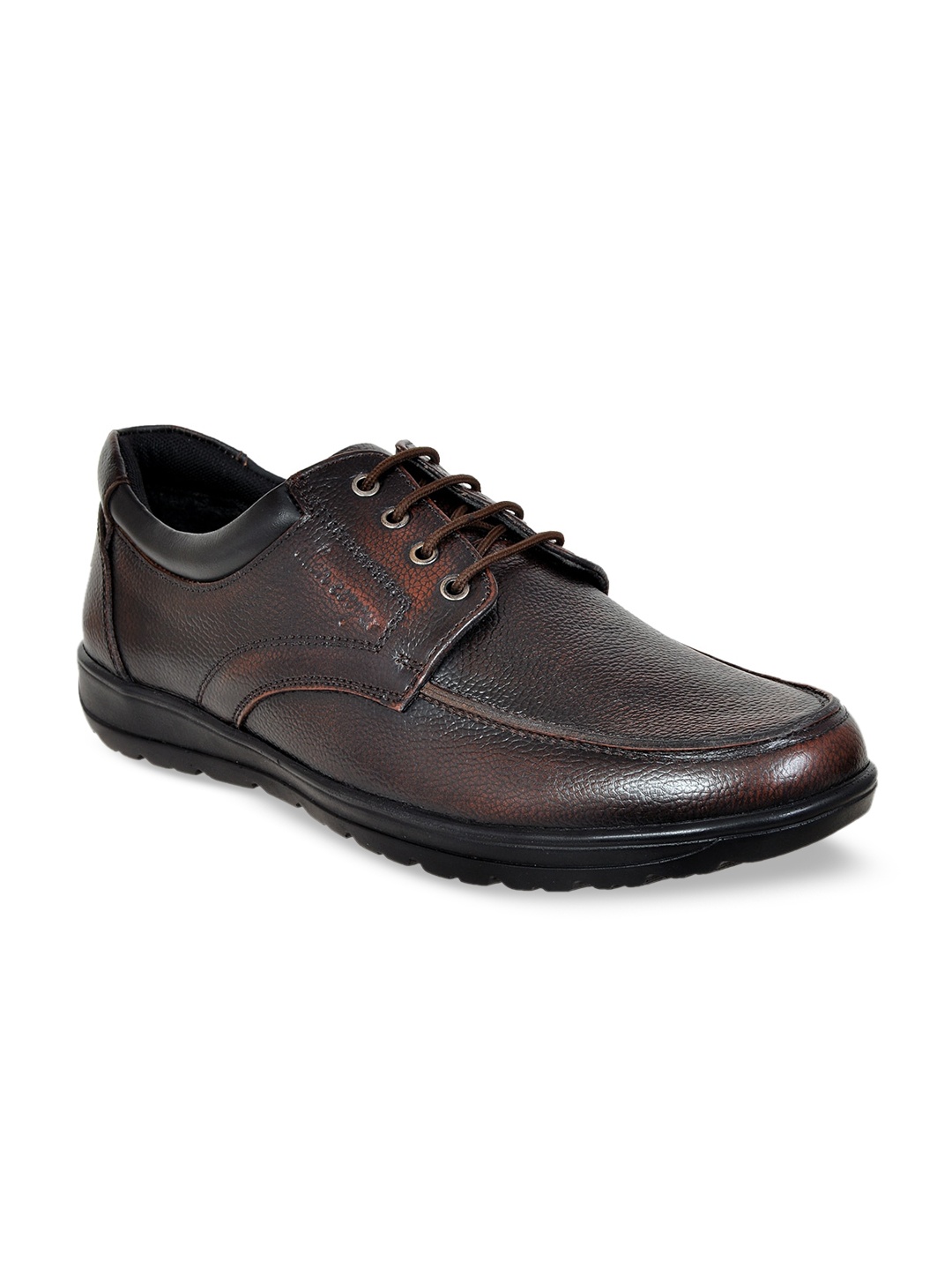 

Allen Cooper Men Textured Memory Foam Leather Basics Derbys, Brown