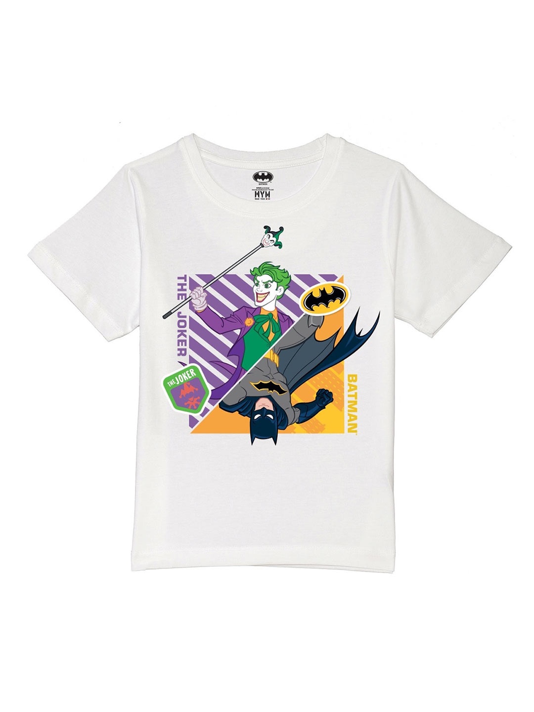 

Wear Your Mind Boys Batman Printed Pure Cotton T-shirt, White