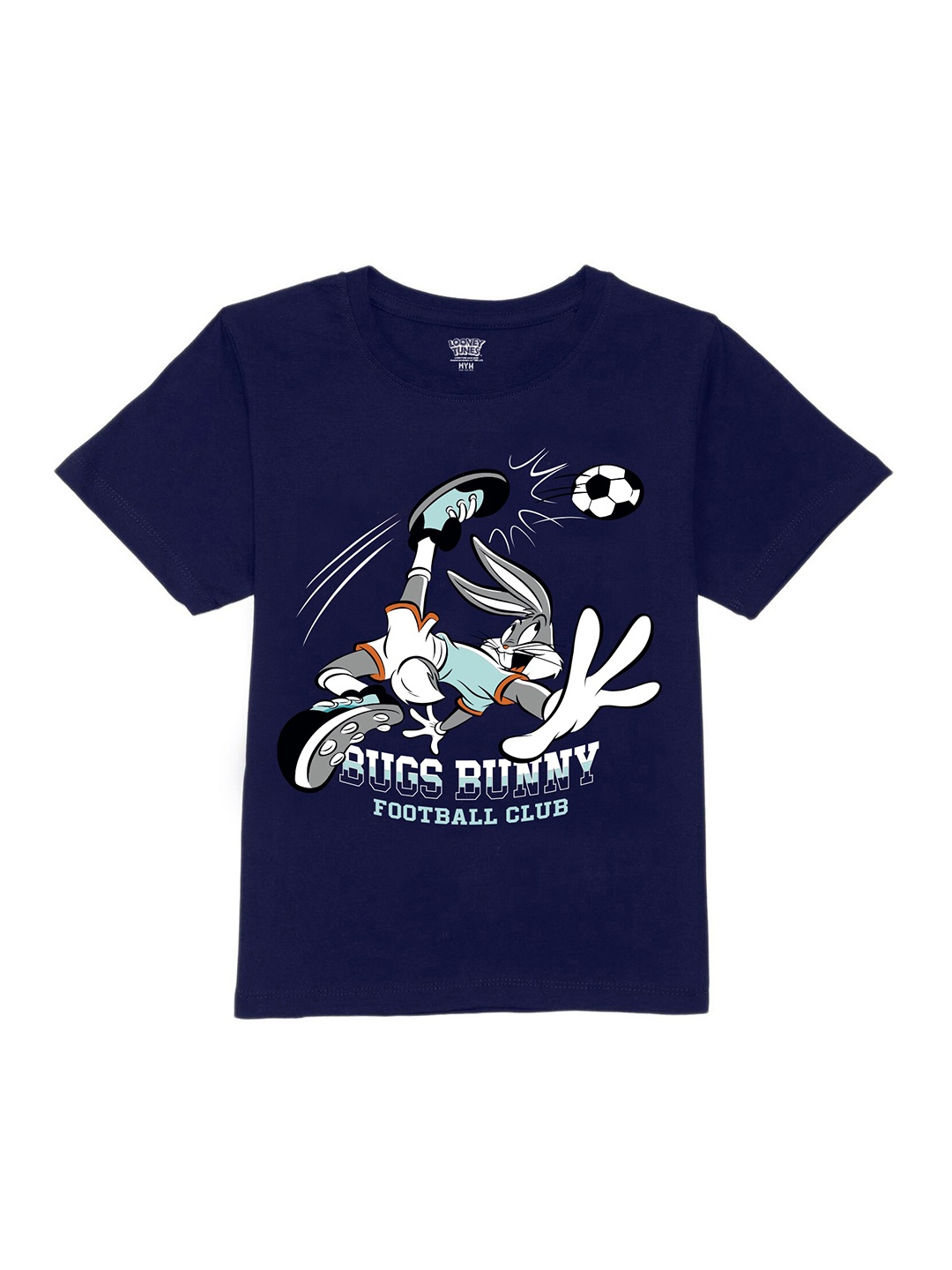 

Wear Your Mind Boys Mind Bugs Bunny Printed Pure Cotton T-shirt, Navy blue