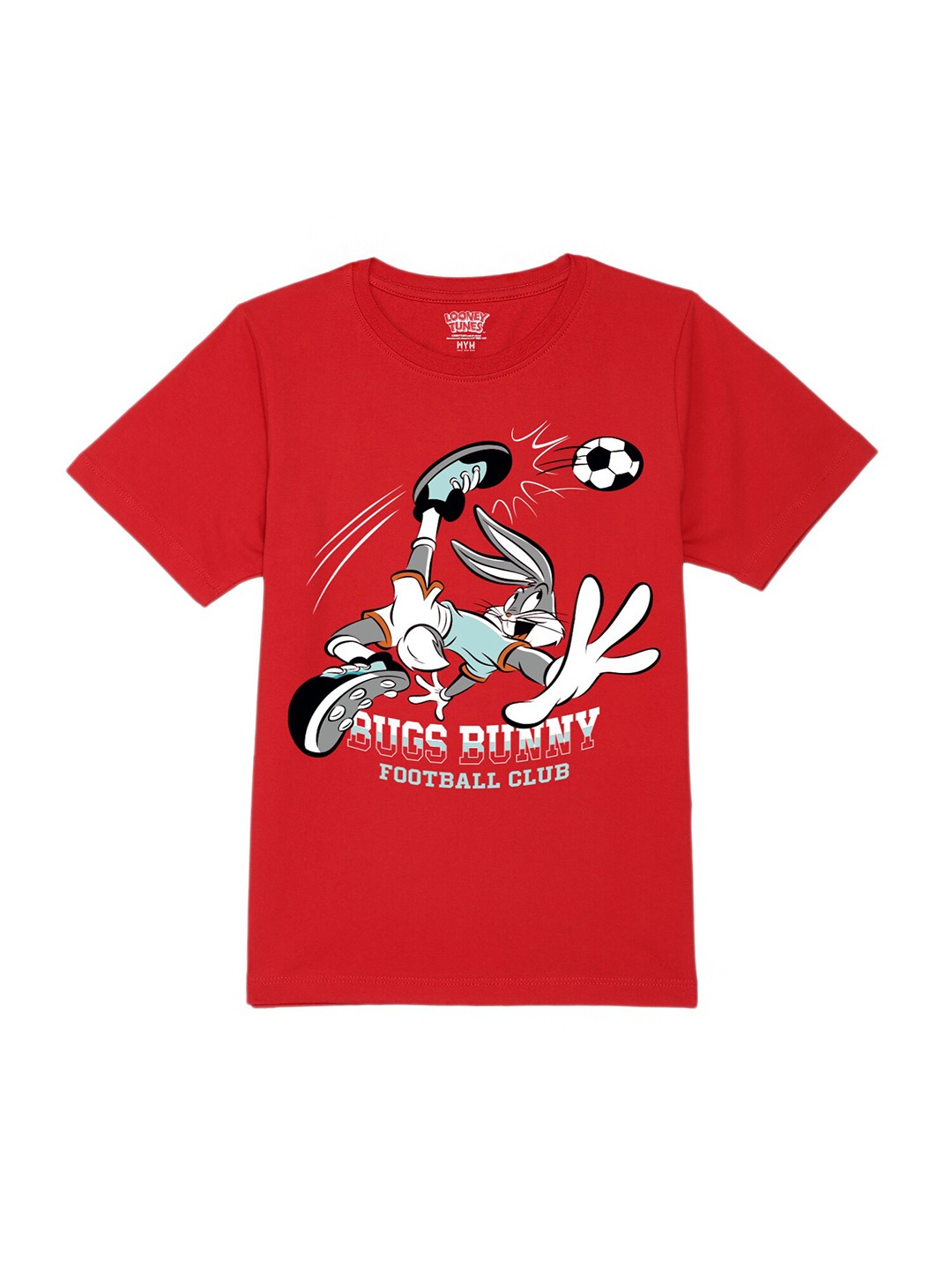 

Wear Your Mind Boys Bugs Bunny Graphic Printed Pure Cotton T-Shirt, Red