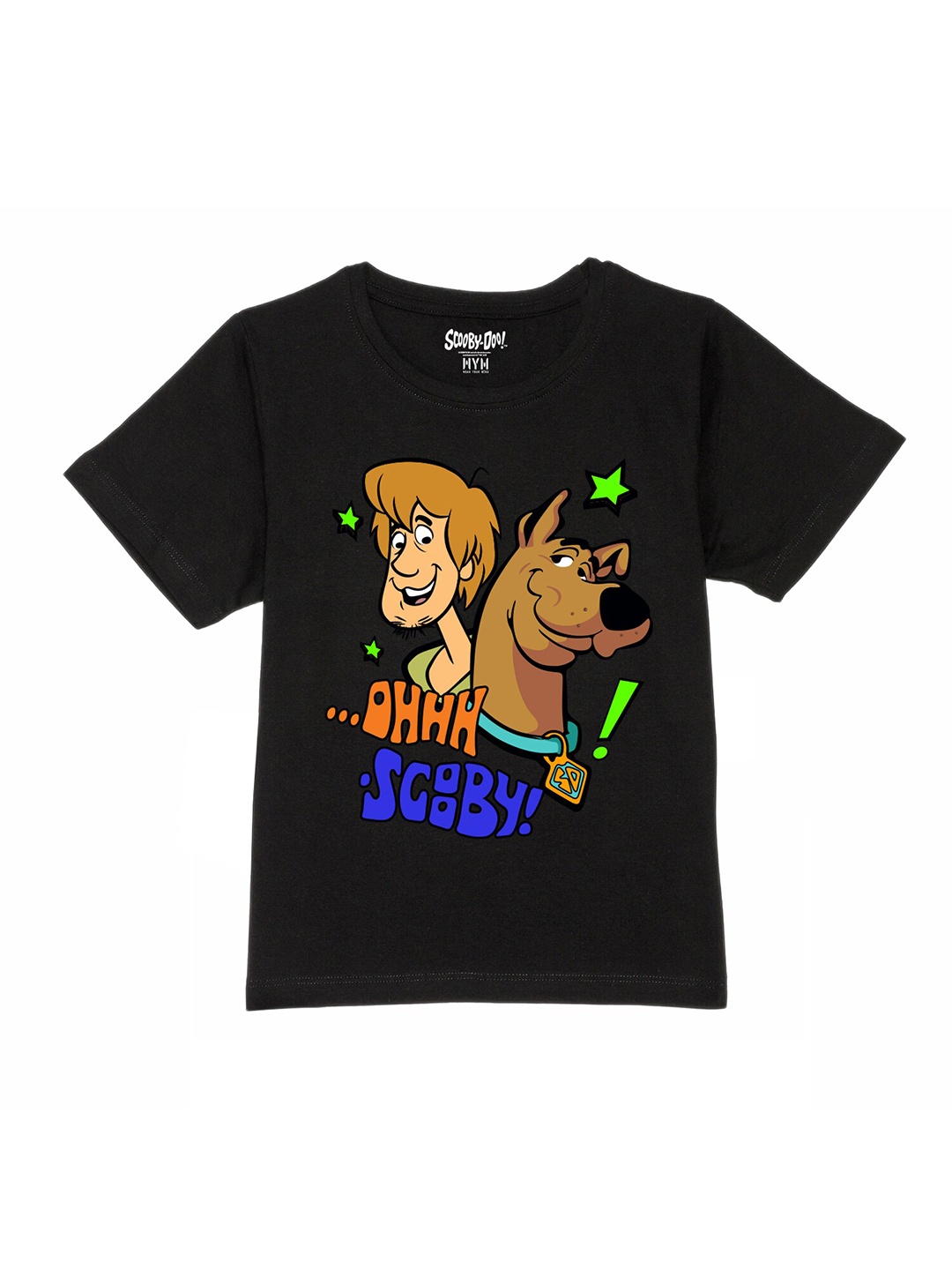 

Wear Your Mind Boys Graphic Scooby Doo Printed Pure Cotton T-Shirt, Black