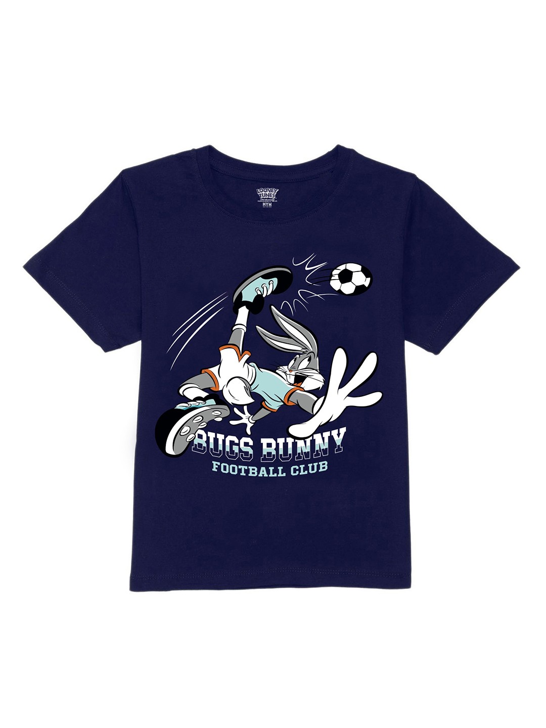 

Wear Your Mind Boys Graphic Bugs Bunny Printed Pure Cotton T-Shirt, Navy blue