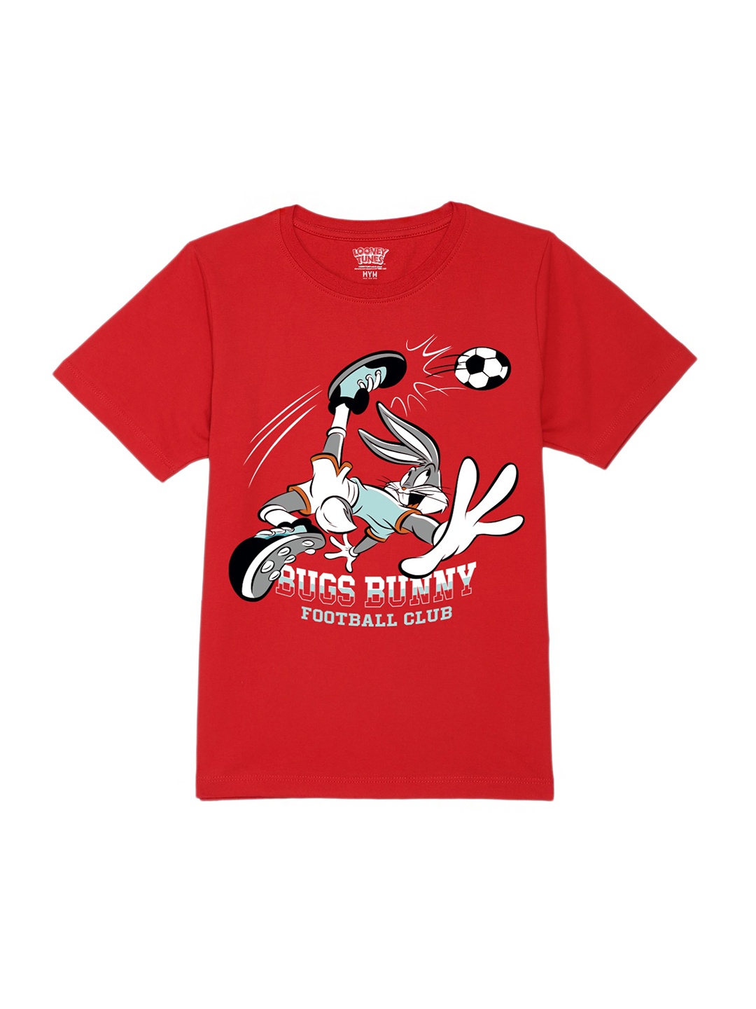 

Wear Your Mind Boys Bugs Bunny Printed Pure Cotton T-shirt, Red