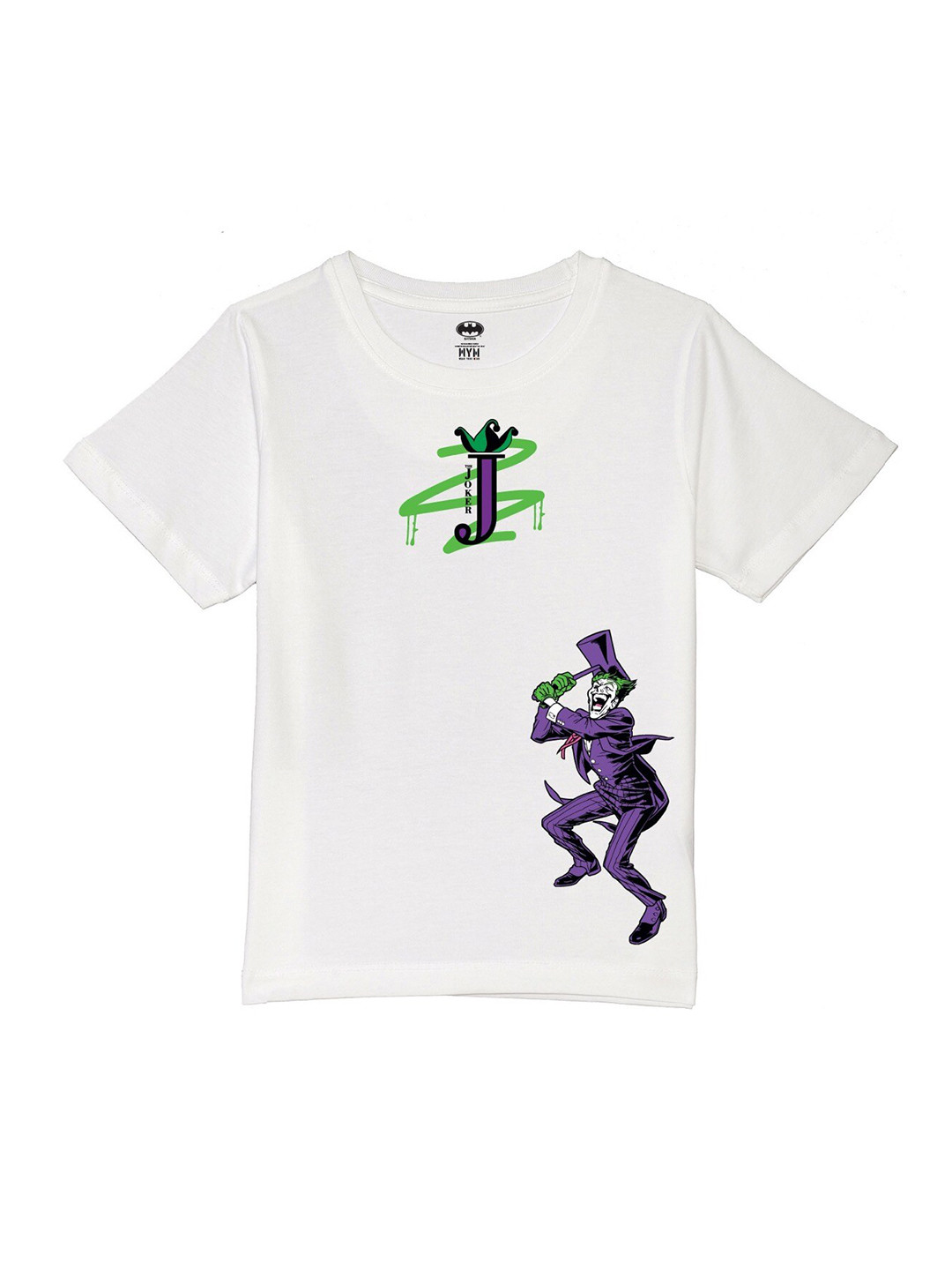 

Wear Your Mind Boys Joker Graphic Printed Pure Cotton T-Shirt, White