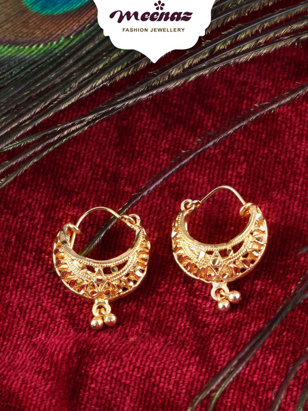 

MEENAZ Set of 2 Gold-Plated Classic Hoop Earrings