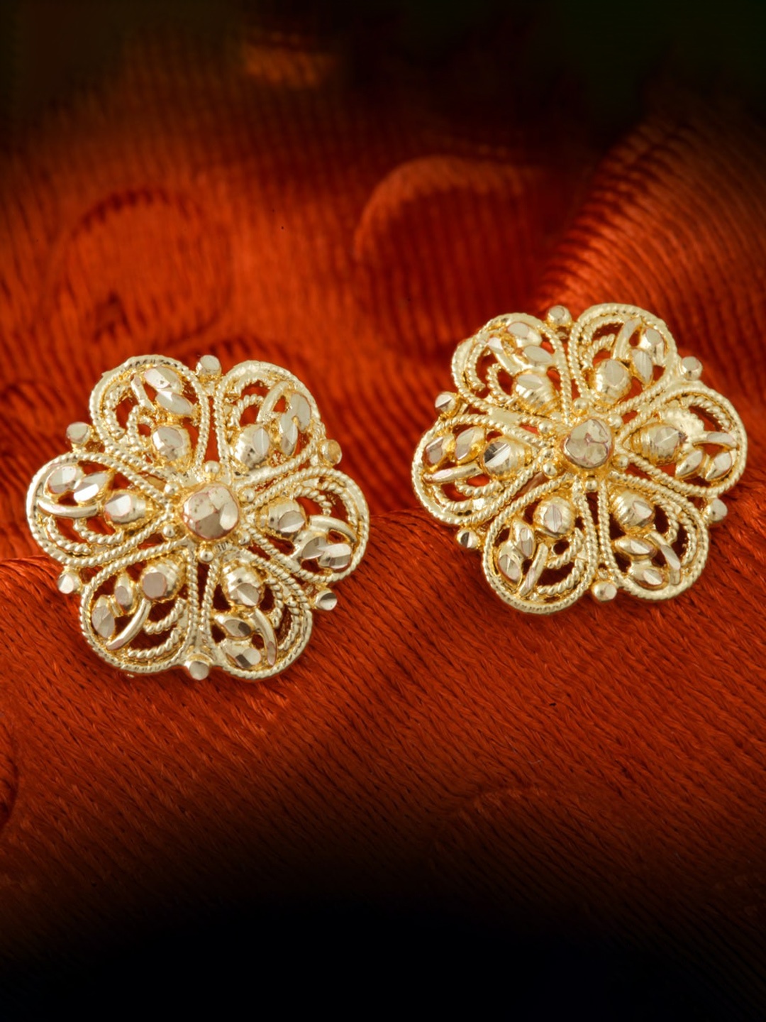 

MEENAZ Set of 2 Gold-Plated Classic Studs Earrings