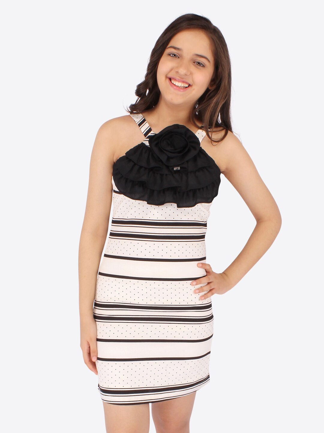 

CUTECUMBER Girls Georgette Sheath Dress, Cream