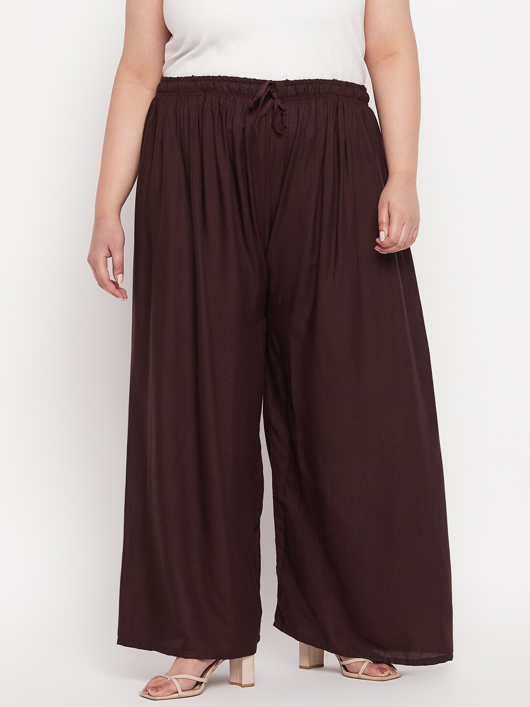 

CLORA CREATION PLUS Women Wide Leg Fit Palazzos, Brown