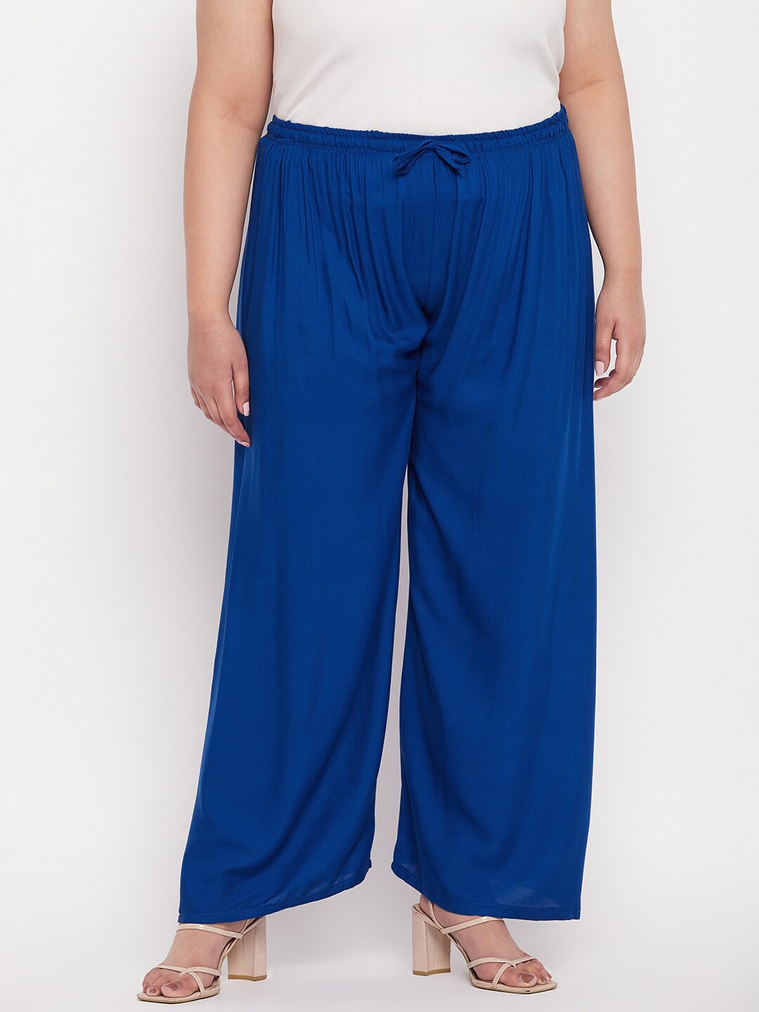 

CLORA CREATION PLUS Women Straight Fit Palazzos, Blue