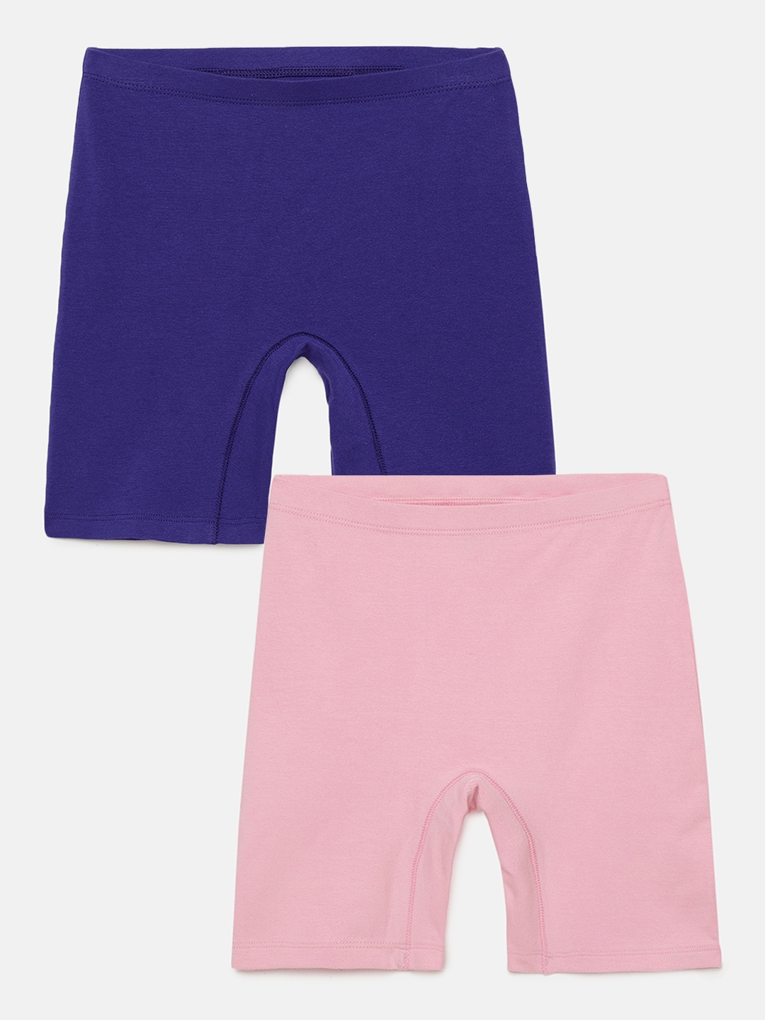 

mackly Girls Pack Of 2 Mid-Rise Boy Short Briefs, Navy blue