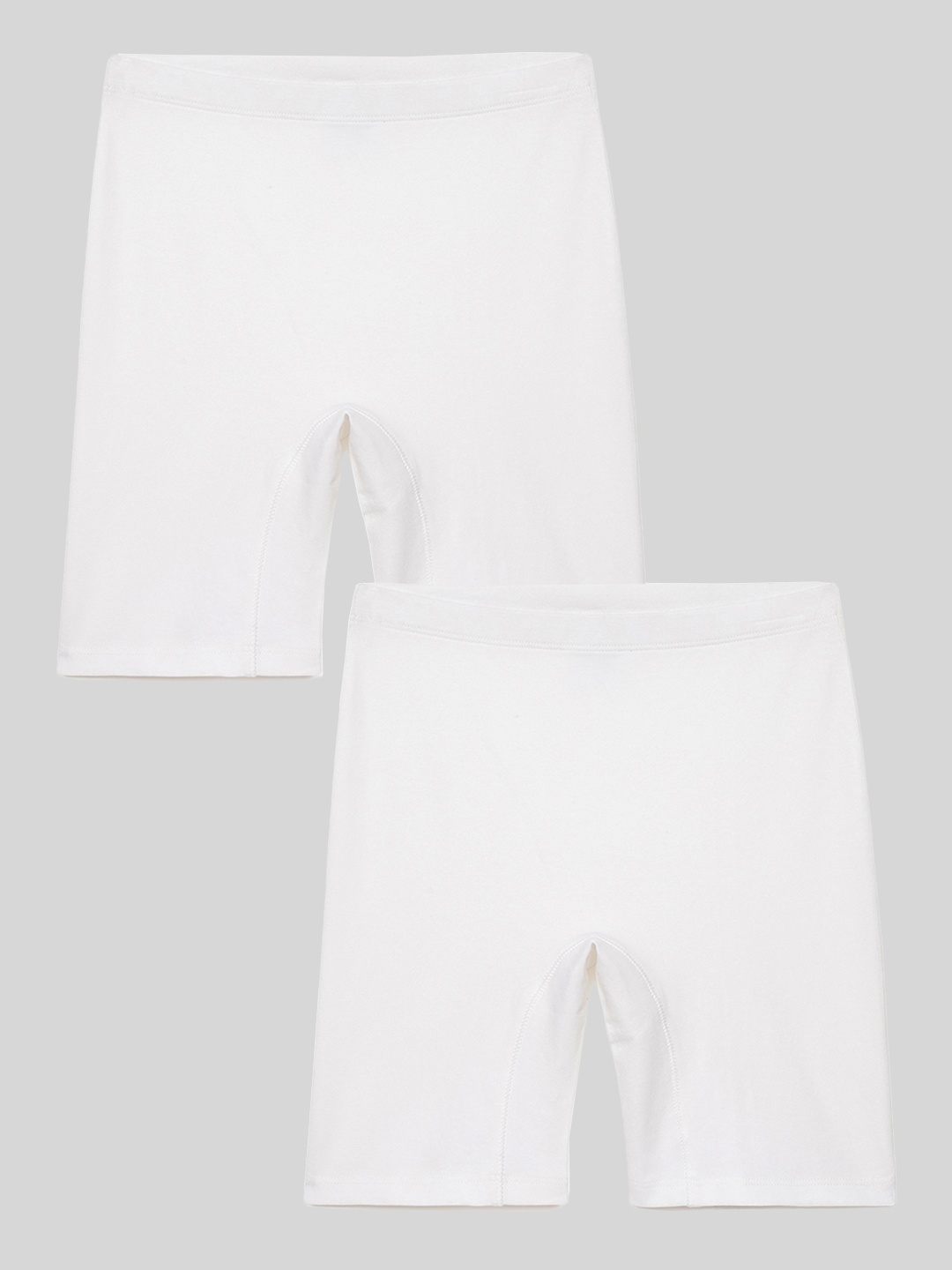 

mackly Girls Set of 2 Solid Mid-Rise Knitted Regular Shorts, White