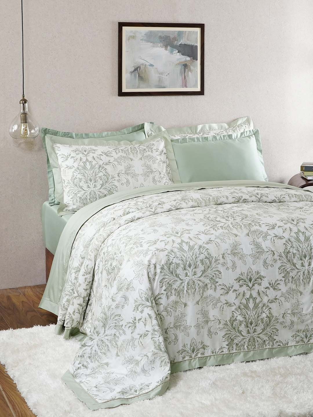 

MASPAR Green Napery Classic 400 TC Cotton King Duvet Cover With 2 Pillow Case