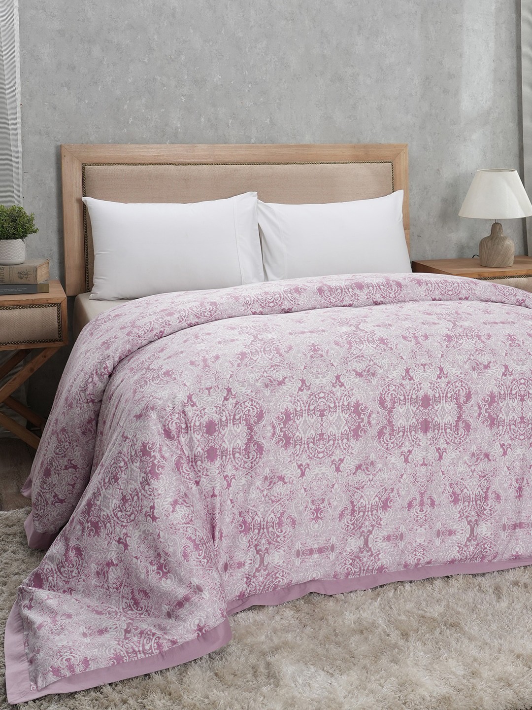 

MASPAR PBS Refined Retro Baroque Red & White Printed 400TC Cotton King Duvet Cover