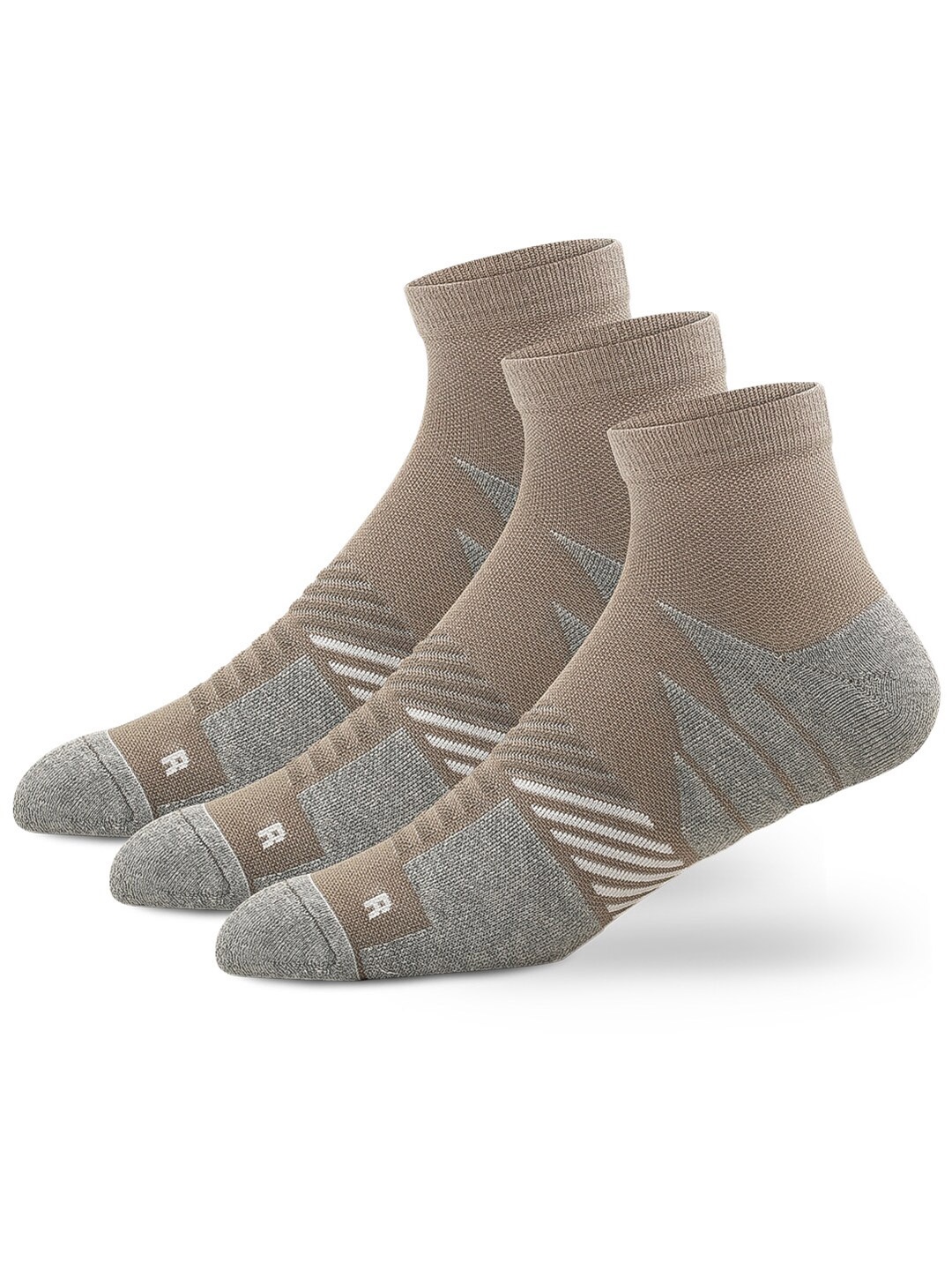 

Supersox Men Pack of 3 Patterned Ankle Length Socks, Grey