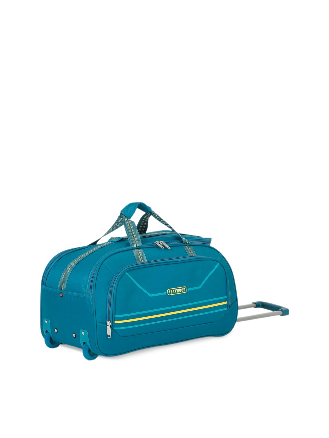 

Teakwood Leathers Striped Duffley Trolley Bag, Teal