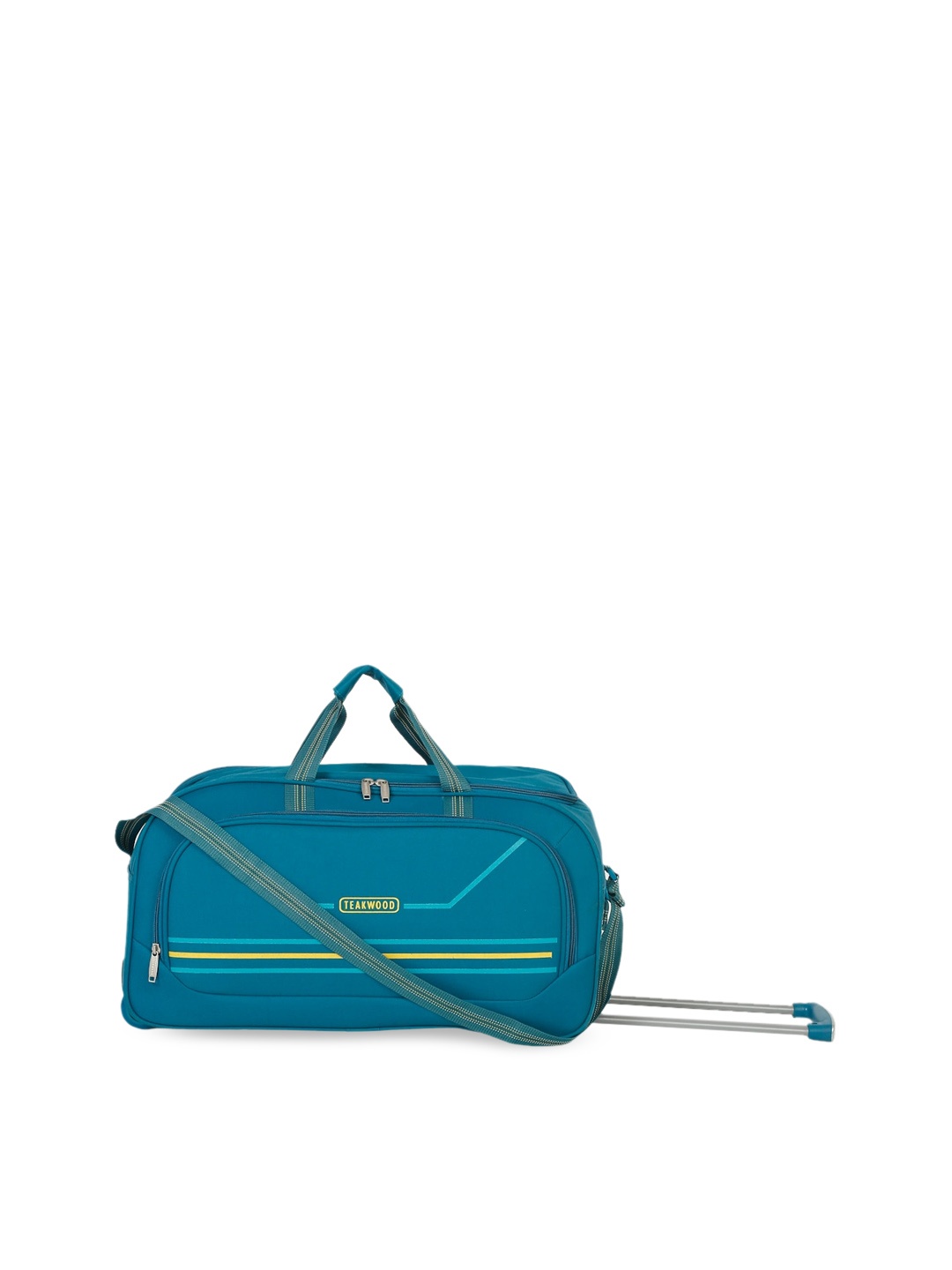 

Teakwood Leathers Brand Logo Printed Detail Large-Sized Duffel Trolley Bag, Blue