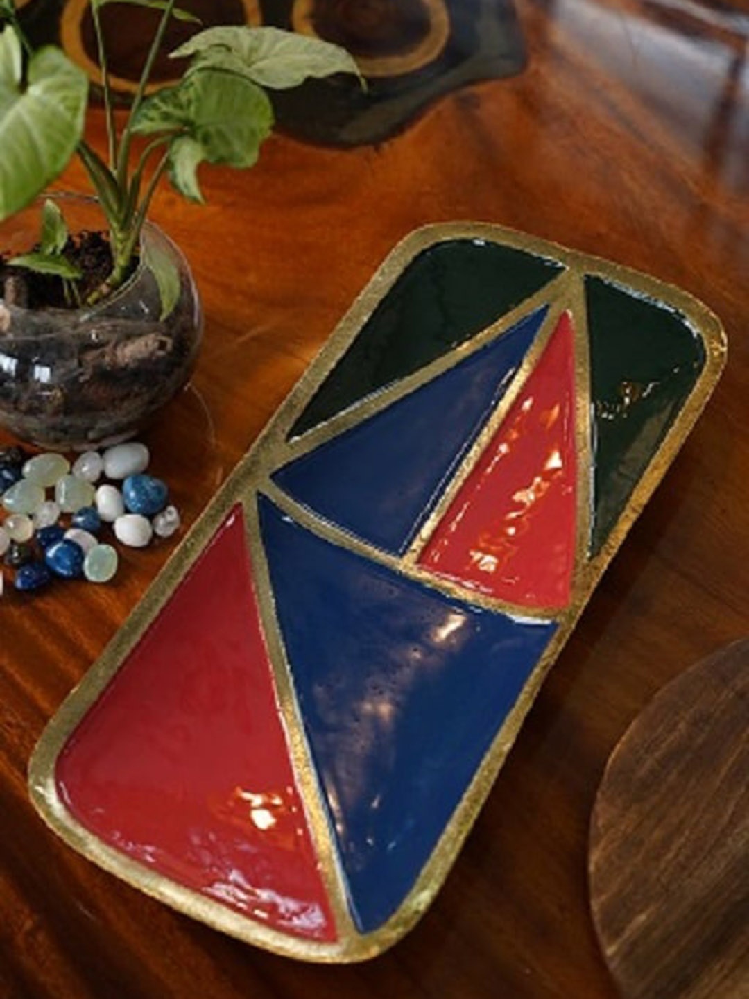 

Folkstorys Blue & Red Platter Tray