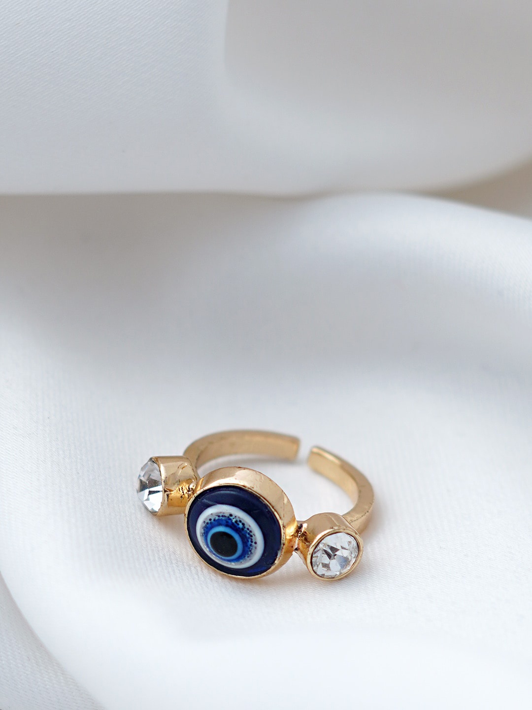

Ferosh Gold-Plated Evil's Eye Artificial Stone Studded Finger Ring