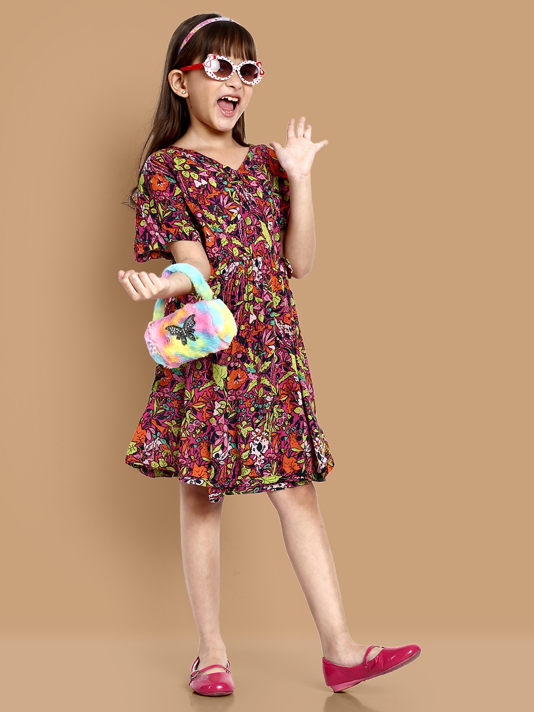 

Lazy Shark Girls Floral Print Fit & Flare Dress, Blue