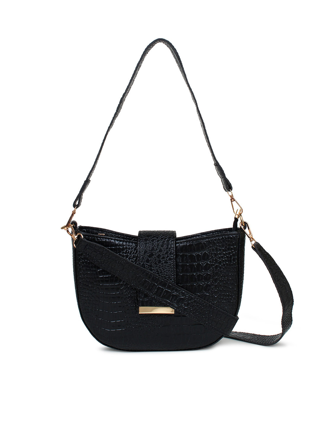 

LEGAL BRIBE Textured Structured Sling Bag, Black