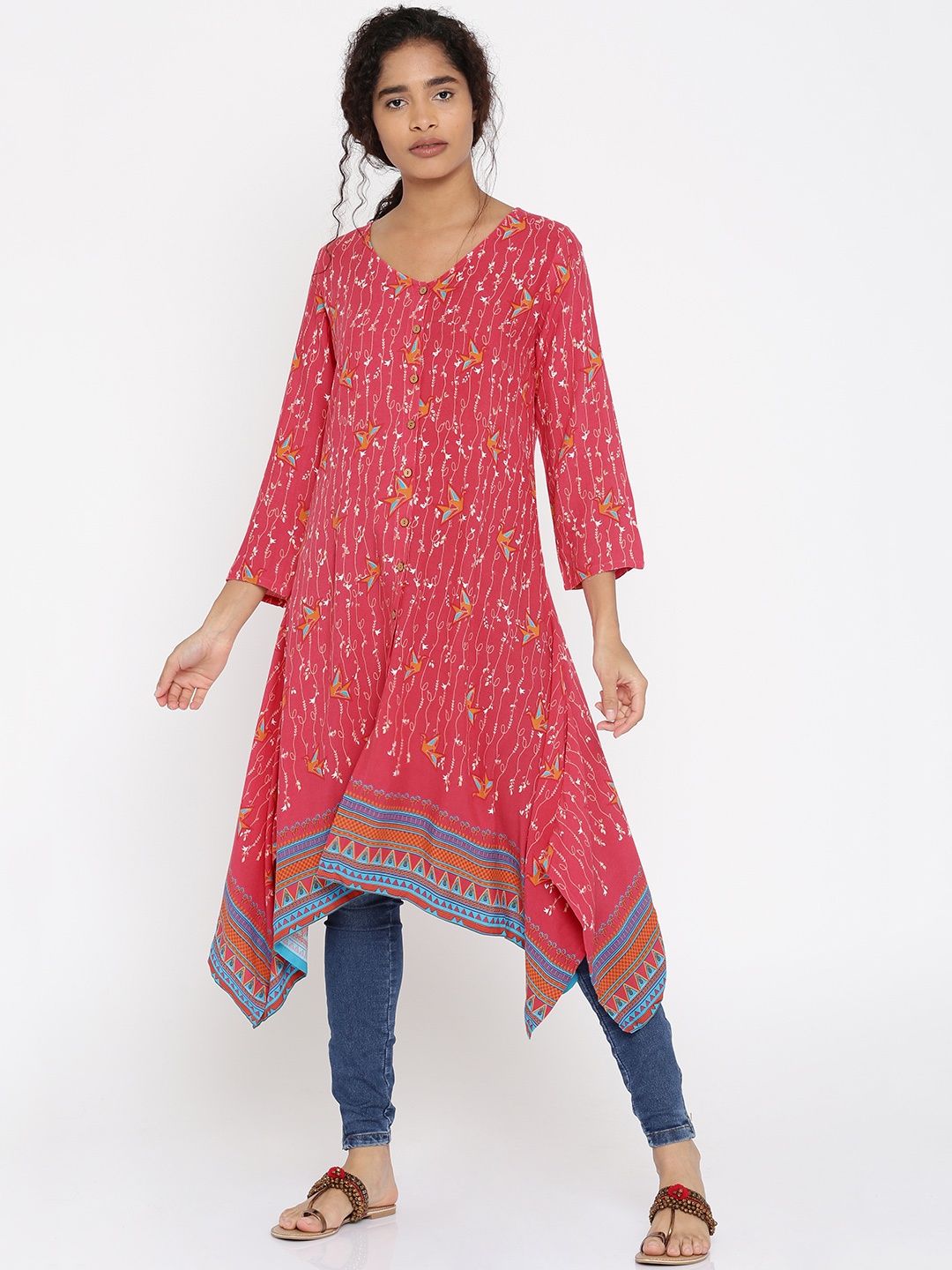 

Global Desi Pink Printed Tunic