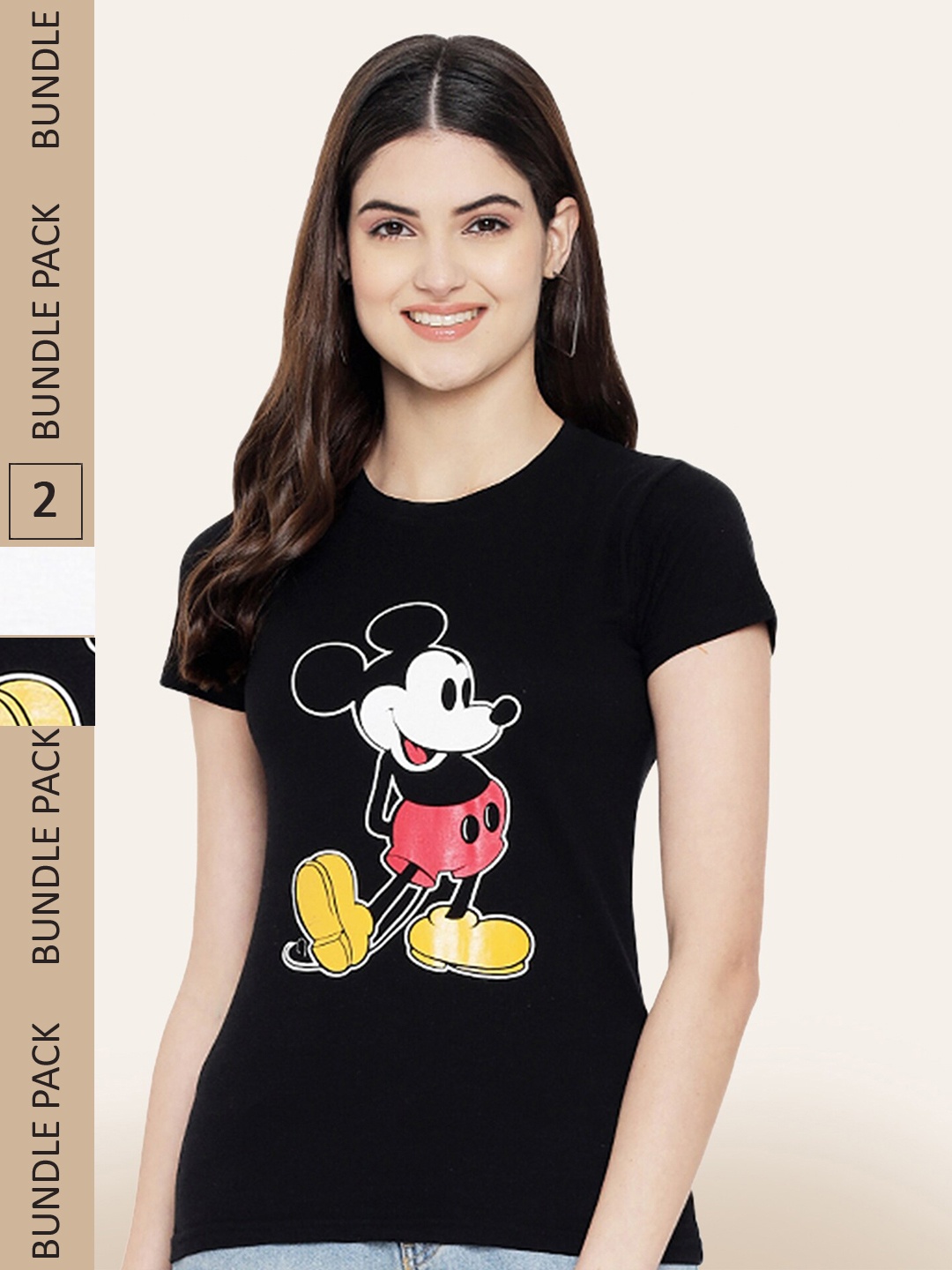BAESD Pack Of 2 Printed Cotton T-shirt, Black