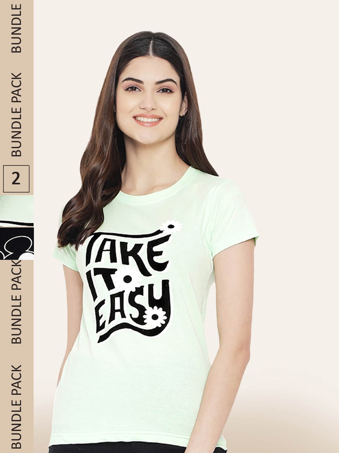 

BAESD Pack Of 2 Graphic Mickey Mouse Printed Cotton T-Shirt, Green