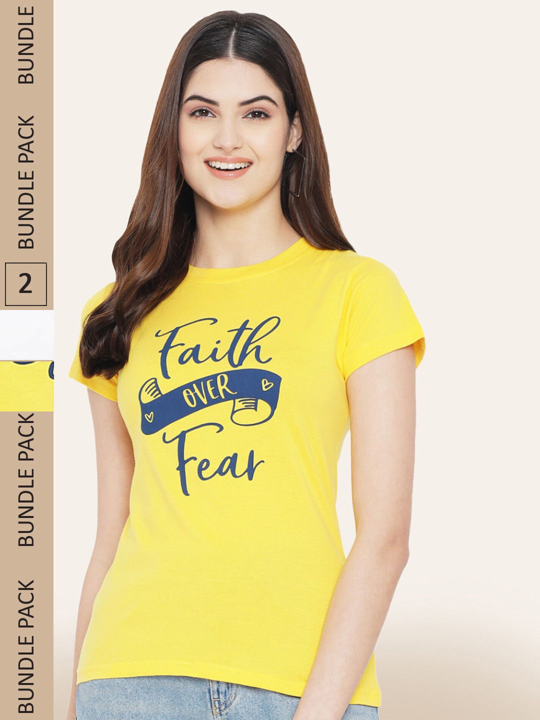 

BAESD Pack Of 2 Printed Cotton T-shirts, Yellow