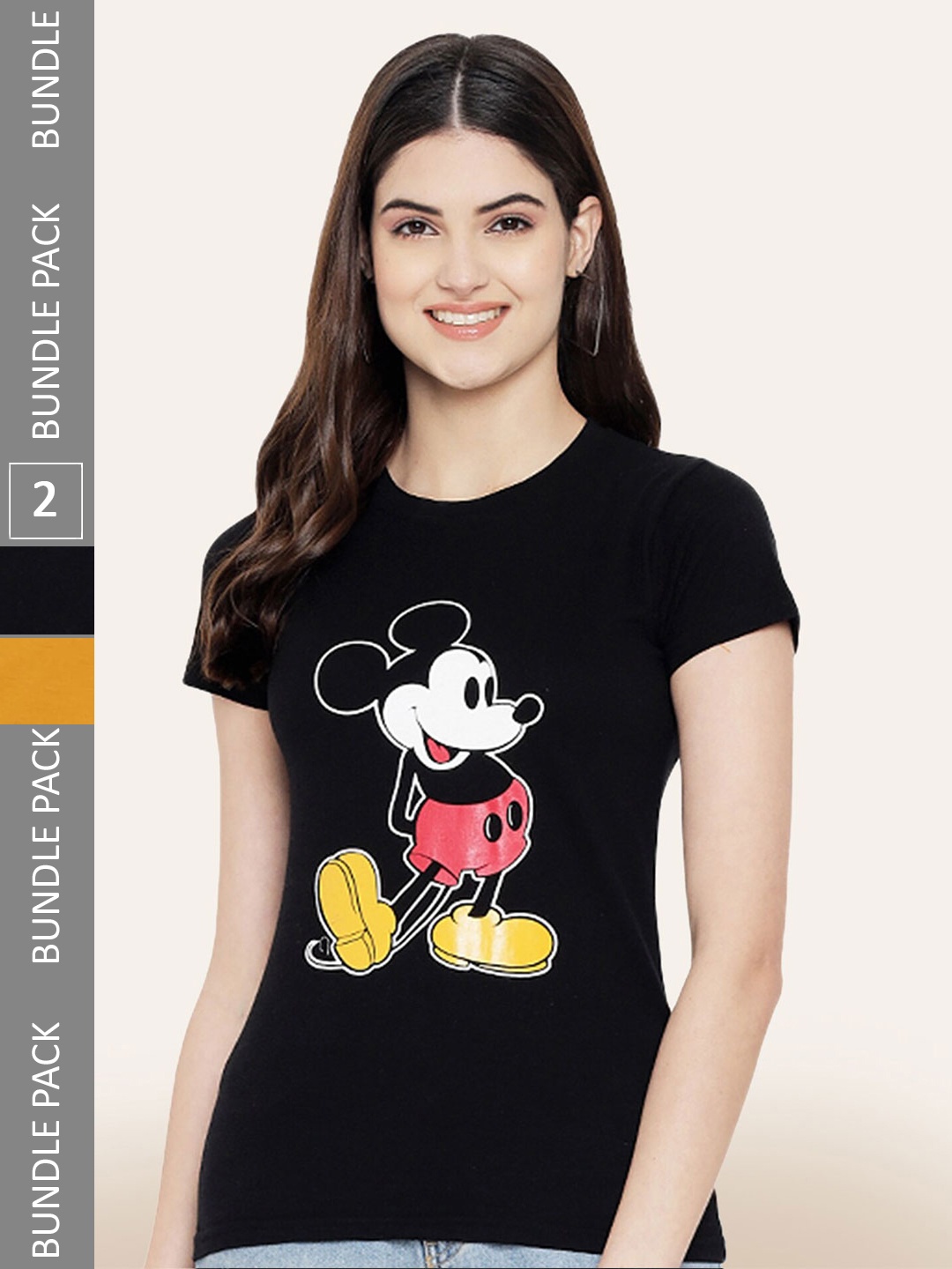 

BAESD Pack Of 2 Printed Cotton T-shirt, Black