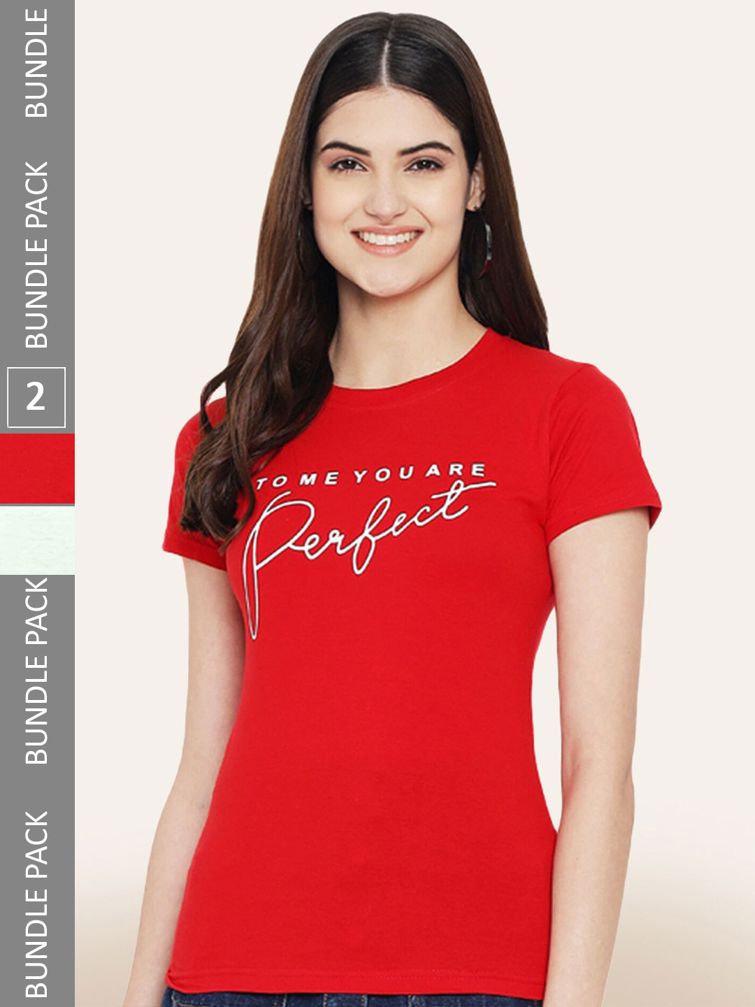 

BAESD Pack Of 2 Printed Cotton T-shirt, Red