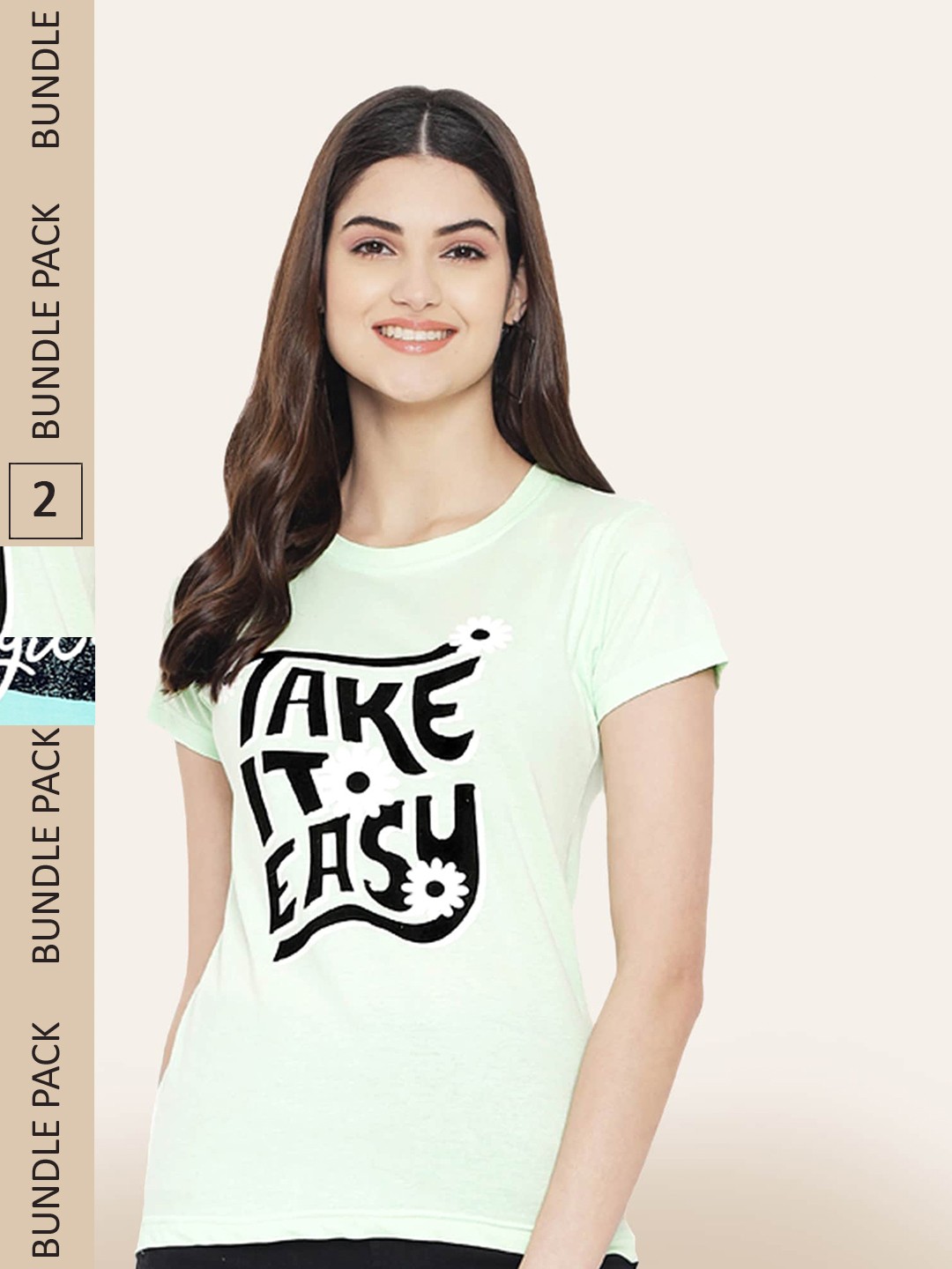 

BAESD Pack Of 2 Printed Cotton T-shirt, Green