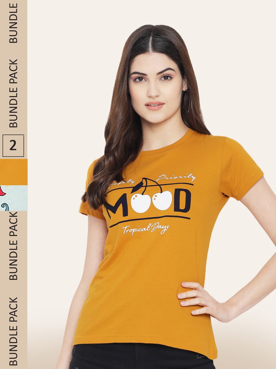 

BAESD Pack Of 2 Graphic Printed Cotton T-Shirt, Blue
