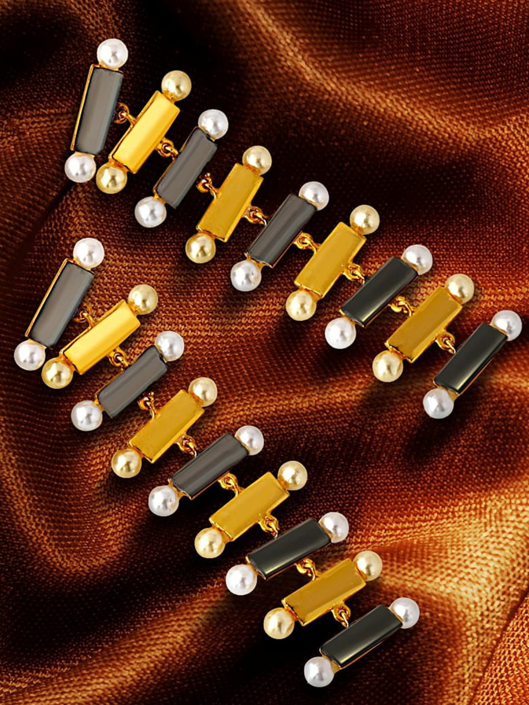 

Alamod Gold-Plated Contemporary Drop Earrings