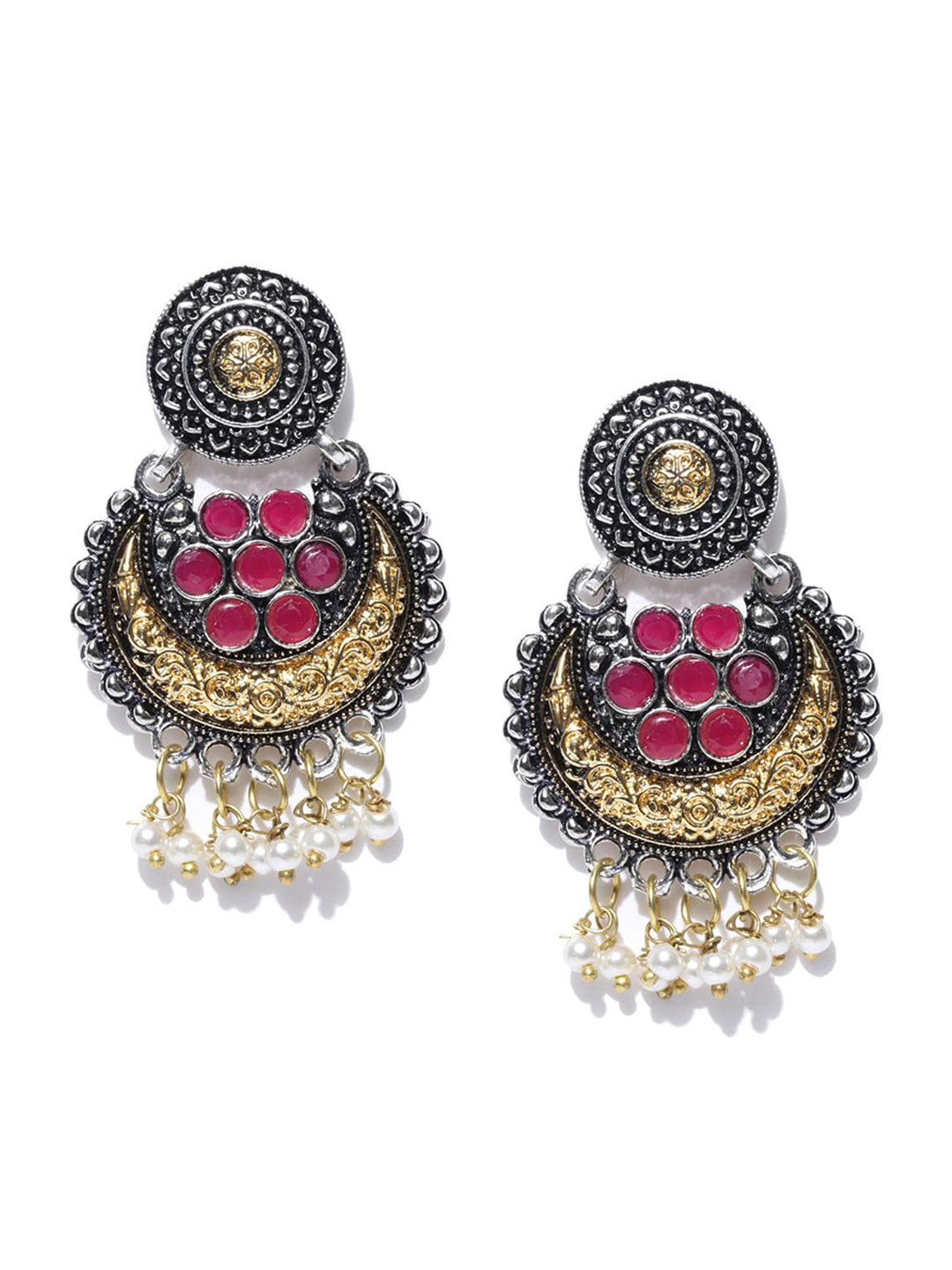

Alamod Gold-Plated Circular Oxidized Chandbalis