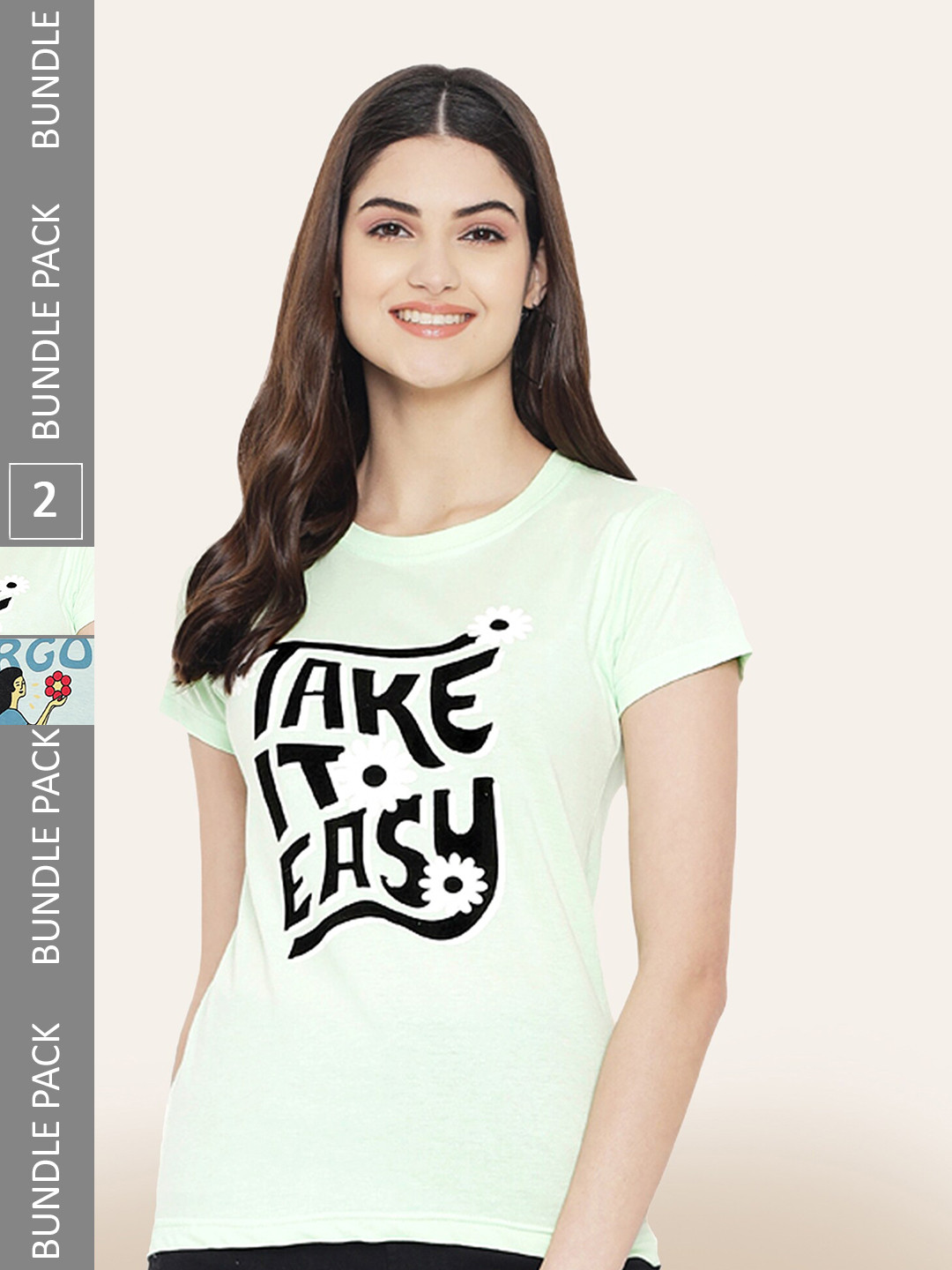 

BAESD Pack Of 2 Typography Printed Casual Cotton T-shirts, Blue