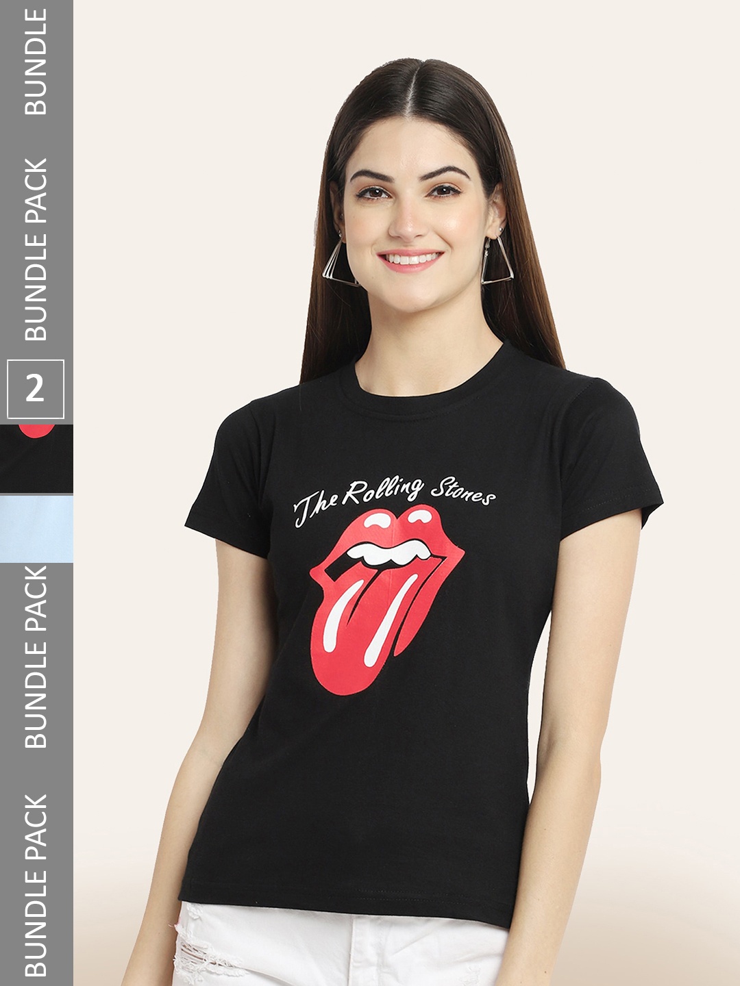 

BAESD Pack Of 2 Graphic Printed Cotton T-shirts, Black
