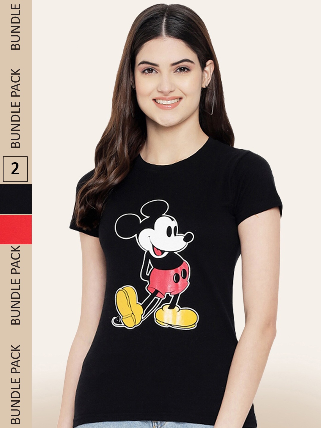 

BAESD Pack Of 2 Graphic Printed Cotton T-shirt, Black