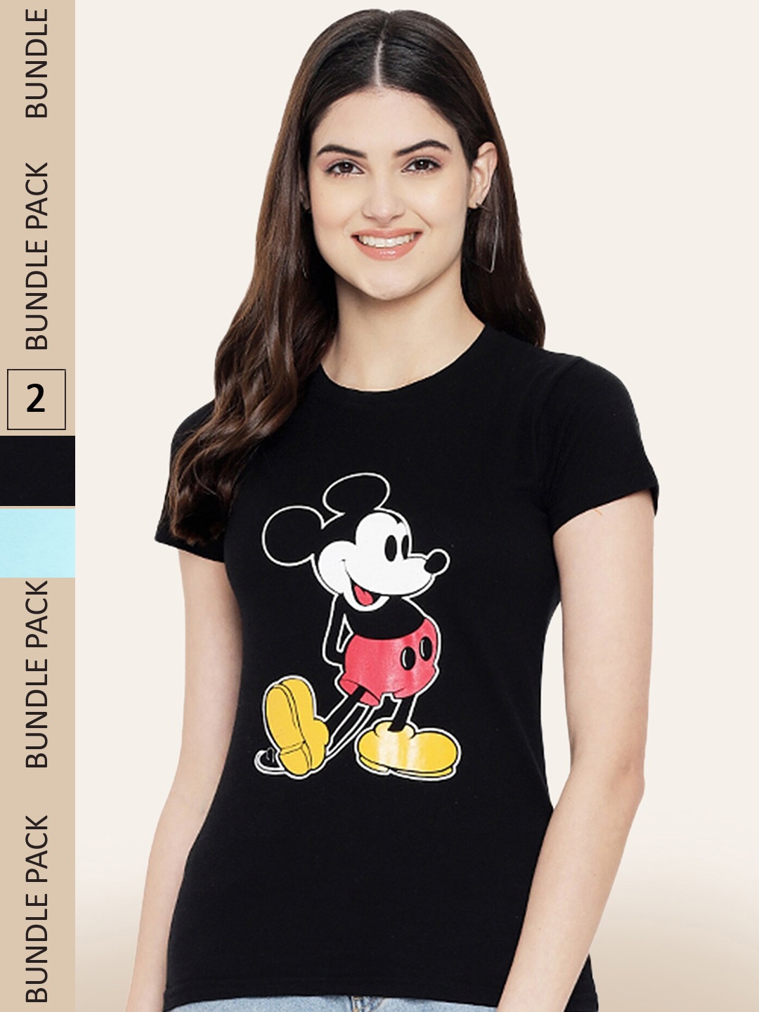 

BAESD Pack Of 2 Graphic Printed Cotton T-shirts, Black