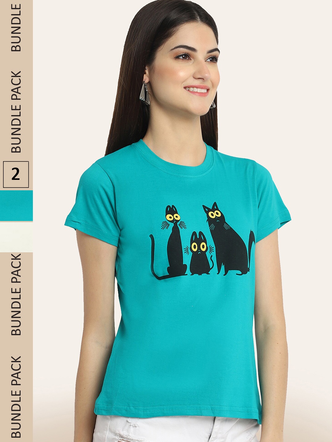 

BAESD Pack Of 2 Printed Cotton T-shirts, Blue