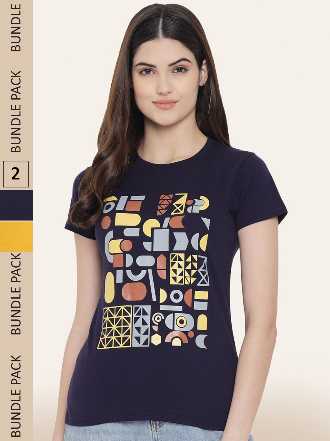 

BAESD Pack Of 2 Printed Cotton T-shirt, Multi
