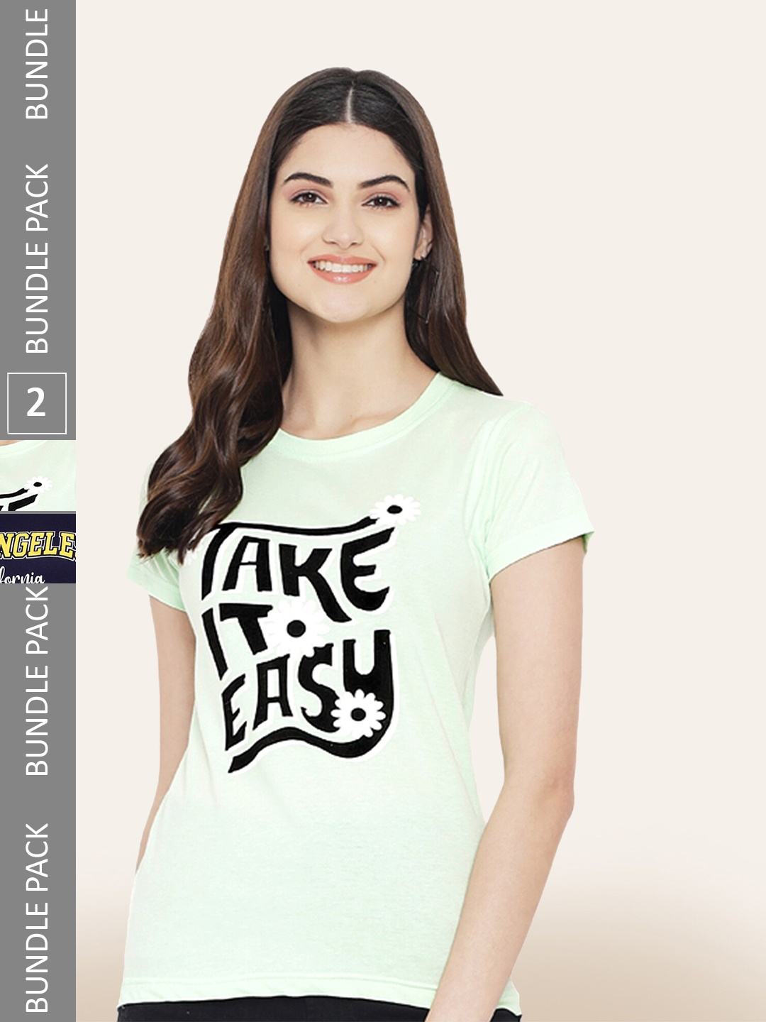 

BAESD Pack Of 2 Printed Cotton T-shirts, Green