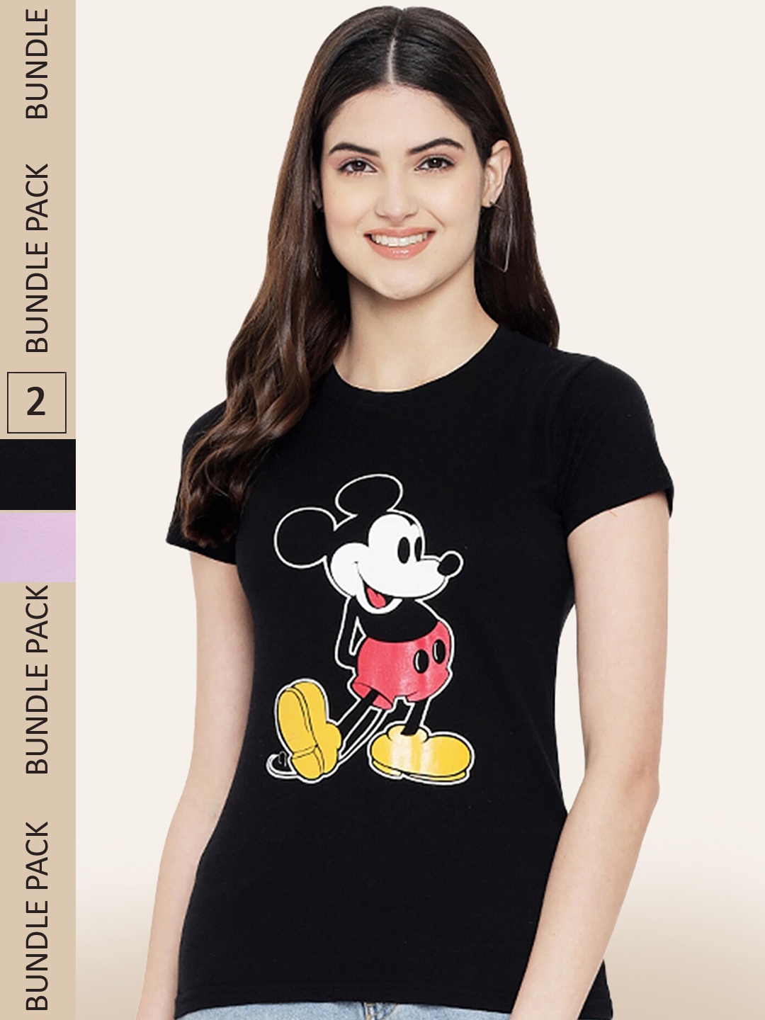 

BAESD Pack Of 2 Printed Cotton T-shirt, Black