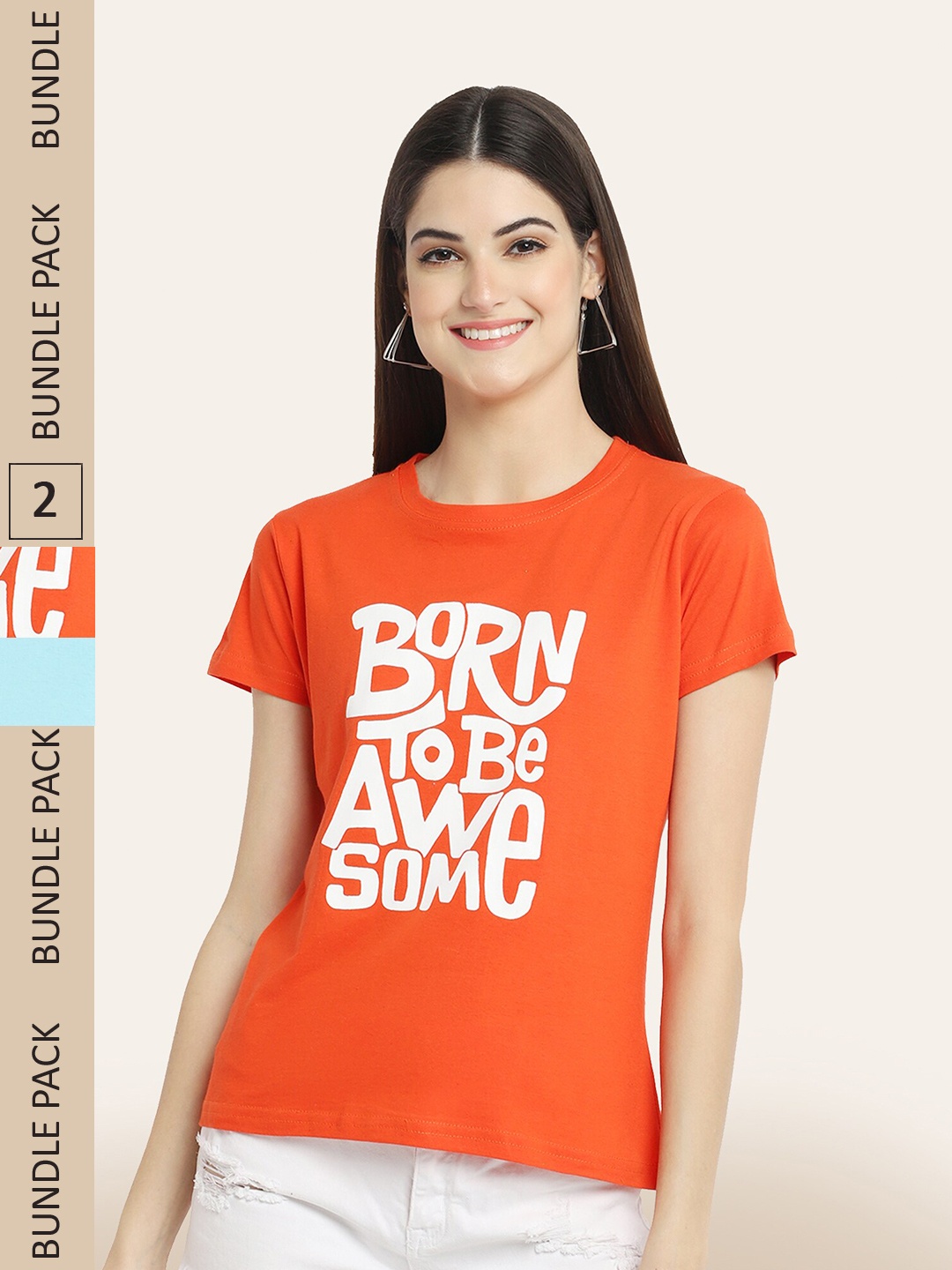 BAESD Pack Of 2 Printed Cotton T-shirt, Multi