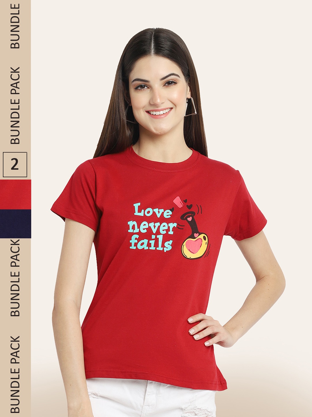 

BAESD Pack Of 2 Printed Cotton T-shirt, Multi