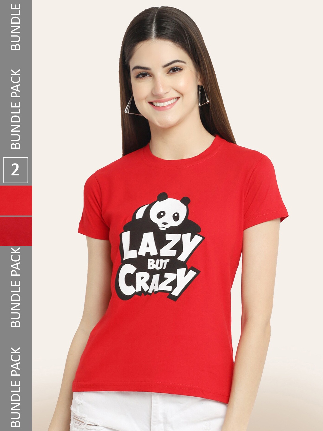 

BAESD Pack Of 2 Printed Cotton T-shirts, Red